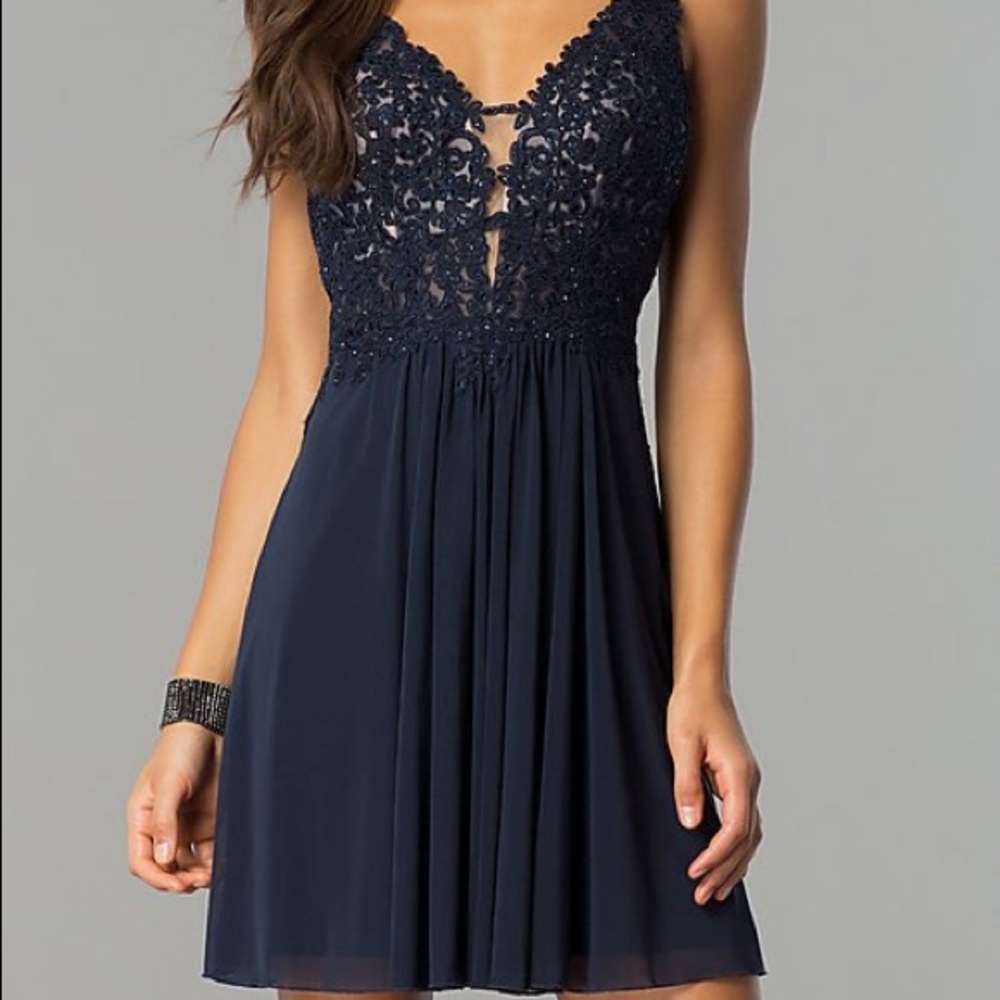 Navy Blue Faviana Dress